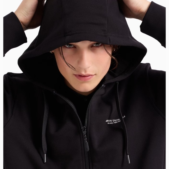 NWOT Armani exchange Milano, New York STRETCH FABRIC ZIP-UP SWEATSHIRT - Picture 3 of 4